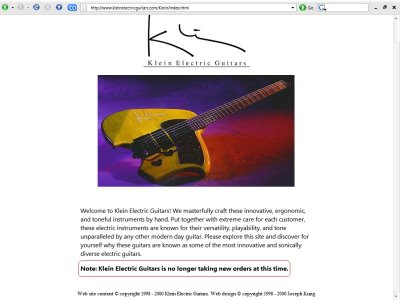 Klein Electric Guitars Home Page
