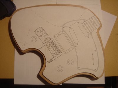 Klein Electric Guitar Body Template