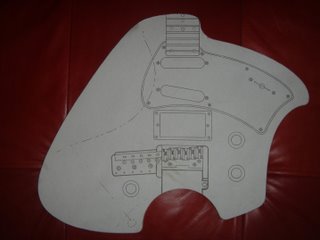 Klein Electric Guitar Build Template Closeup